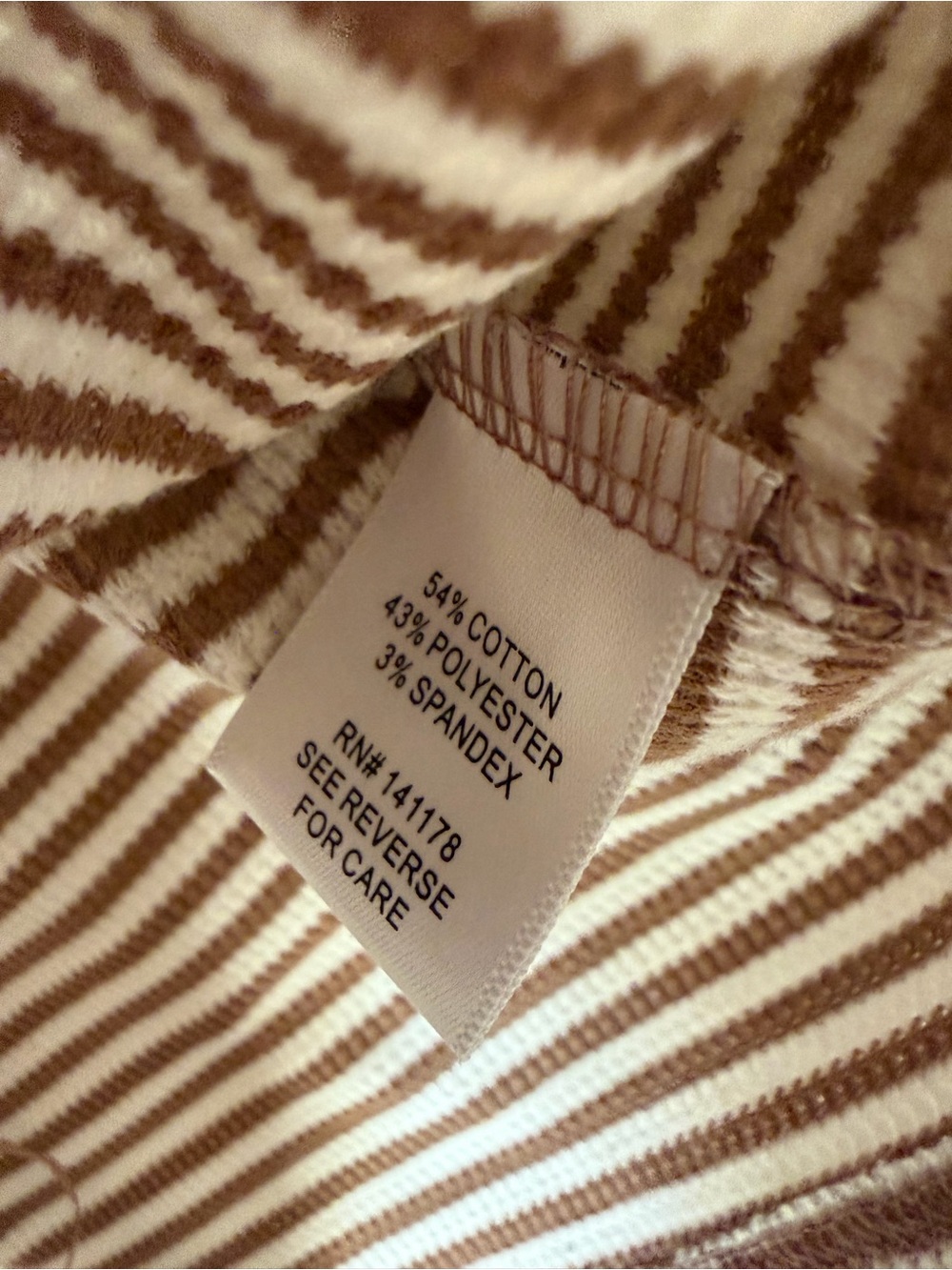 Cream brown Striped Knit Polo Tank top & wrap Skort two piece Set - Picture 6 of 7